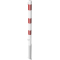 Barrier posts | Steel tube  60 x 2,5 mm | removable | with triangular locking mechanism | hot-dip galvanized and white coated withthree red reflecting stripes | with 1 eyelet